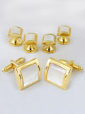 Peluche Golden MOP Studded Cufflink and Shirt Studs