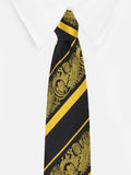 Peluche Priceless Divine Striped Golden Neck Tie For Men
