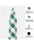 Peluche Sassy Checkered Green Neck Tie For Men