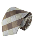 Peluche Sassy Checkered Brown Neck Tie For Men