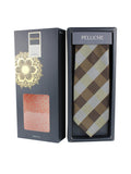 Peluche Sassy Checkered Brown Neck Tie For Men