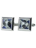Peluche Asymmetric ChequeRed MOP Cufflinks