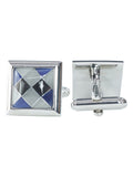 Peluche Asymmetric ChequeRed MOP Cufflinks