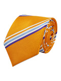 Peluche Snappy Striped Orange Neck Tie For Men