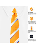 Peluche Snappy Striped Orange Neck Tie For Men