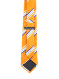 Peluche Snappy Striped Orange Neck Tie For Men