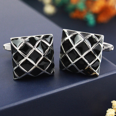 Peluche Enamel Play - Black Cufflinks Brass, Enamel