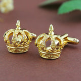 Peluche Crown - Golden Cufflinks Brass, Metal