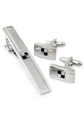 Peluche Checks MOP and Oynx Cufflinks and Tie Pin Set