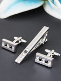 Peluche The Bling Bar Silver Cufflinks and Tie Pin Set