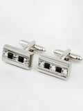 Peluche The Bling Bar Silver Cufflinks and Tie Pin Set