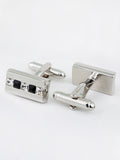 Peluche The Bling Bar Silver Cufflinks and Tie Pin Set