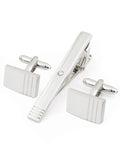 Peluche Striking Crystal Silver Cufflink & Tie Pin Set