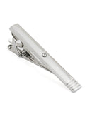 Peluche Striking Crystal Silver Cufflink & Tie Pin Set