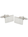 Peluche Striking Crystal Silver Cufflink & Tie Pin Set