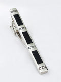 Peluche Greek Key Silver Cufflinks and Tie Pin Set