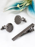 Peluche The Striped Rust Cufflink and Tie Pin Set