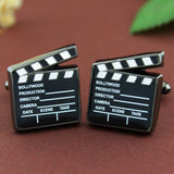 Peluche - Action - Black, Grey, White - Cufflinks - Brass, Gun metal Plating, Enamel