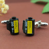 Peluche - Camera Roll - Black, Yellow - Cufflinks - Brass, Enamel