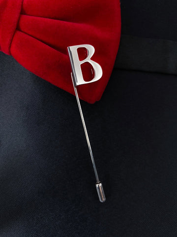Peluche Alphabet 'B' Silver Lapel Pin for Men