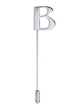 Peluche Alphabet 'B' Silver Lapel Pin for Men