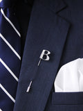 Peluche Alphabet 'B' Silver Lapel Pin for Men