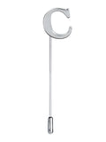 Peluche Alphabet 'C' Silver Lapel Pin for Men