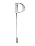 Peluche Alphabet 'D' Silver Lapel Pin for Men