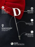Peluche Alphabet 'D' Silver Lapel Pin for Men