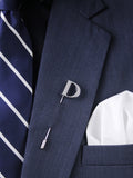 Peluche Alphabet 'D' Silver Lapel Pin for Men