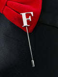 Peluche Alphabet 'F' Silver Lapel Pin for Men