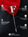 Peluche Alphabet 'F' Silver Lapel Pin for Men