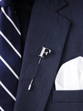 Peluche Alphabet 'F' Silver Lapel Pin for Men