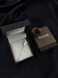 Peluche Alphabet 'F' Silver Lapel Pin for Men