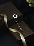 Peluche Alphabet 'G' Silver Lapel Pin for Men