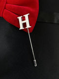 Peluche Alphabet 'H' Silver Lapel Pin for Men