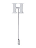 Peluche Alphabet 'H' Silver Lapel Pin for Men