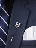Peluche Alphabet 'H' Silver Lapel Pin for Men