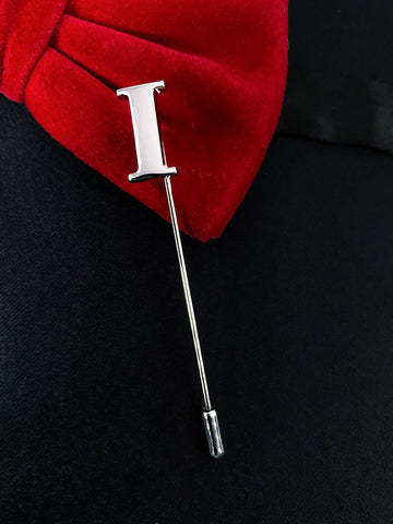 Peluche Alphabet 'I' Silver Lapel Pin for Men