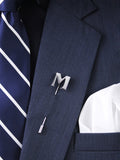 Peluche Alphabet 'M' Silver Lapel Pin for Men