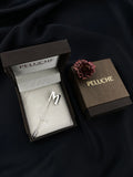Peluche Alphabet 'M' Silver Lapel Pin for Men