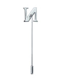 Peluche Alphabet 'N' Silver Lapel Pin for Men