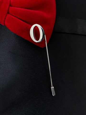 Peluche Alphabet 'O' Silver Lapel Pin for Men