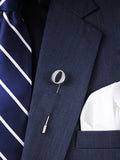Peluche Alphabet 'O' Silver Lapel Pin for Men