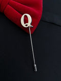 Peluche Alphabet 'Q' Silver Lapel Pin for Men