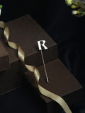 Peluche Alphabet 'R' Silver Lapel Pin for Men