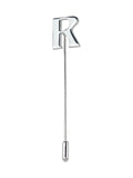 Peluche Alphabet 'R' Silver Lapel Pin for Men