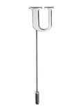 Peluche Alphabet 'U' Silver Lapel Pin for Men