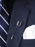 Peluche Alphabet 'U' Silver Lapel Pin for Men