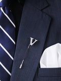 Peluche Alphabet 'V' Silver Lapel Pin for Men